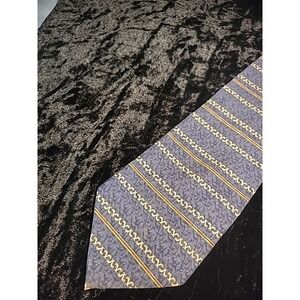 New Dockers Khakis Mens Neck Tie Blue Black Gold Striped Shirt Suit